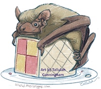 Battenburg cake and Griff the British Noctule