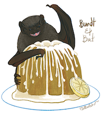 Wattled Hoary bat and Bundt cake
